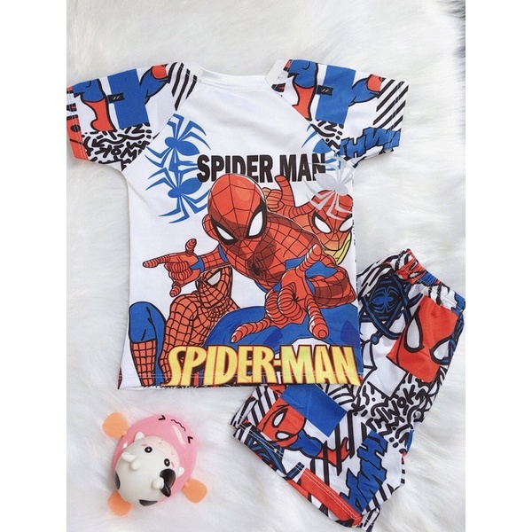 Bộ Cộc Tay Cho Bé Trai 💕 LINA-KIDS 💕 chất thun lạnh in 3D mịn mát, thấm hút mồ hôi  8-18kg