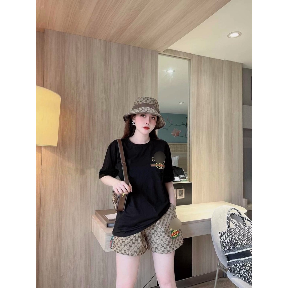 Set Bộ Thời Trang Form Rộng Phối Họa Tiết Chữ Chất Thun Cotton Phối Lạnh 3D Co Giãn Đẹp, Mềm, Mịn, Mát