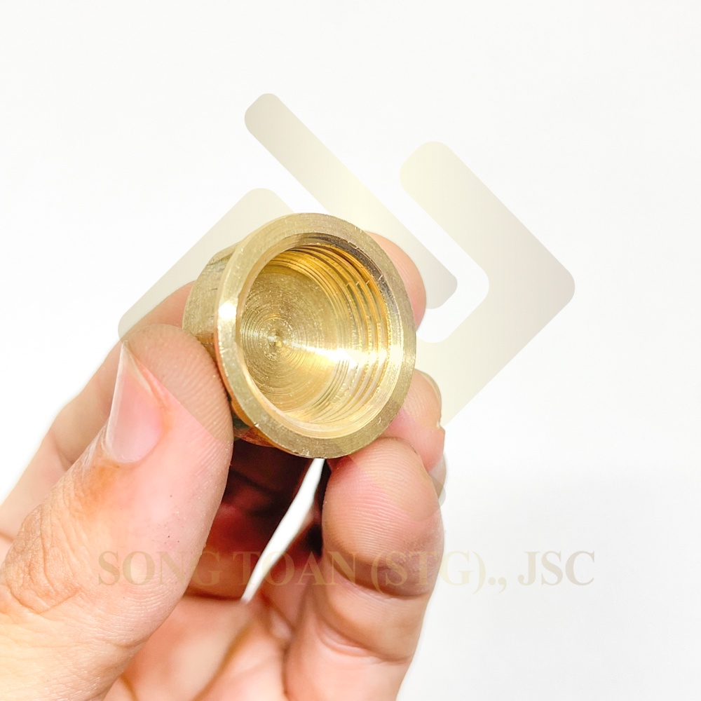 [BỊT REN 21 &amp; 27] Nút đầu bịt ren trong ngặn chặn dòng chảy &amp; khí nén ren BSP - Đồng đúc (Brass pipe plug cap female)