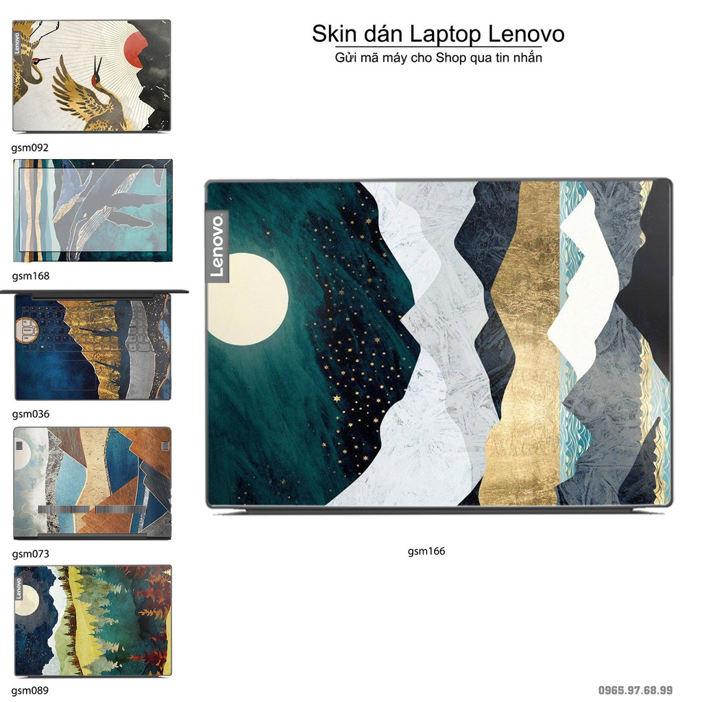 Skin dán Laptop Lenovo in hình giả sơn mài (inbox mã máy cho Shop)