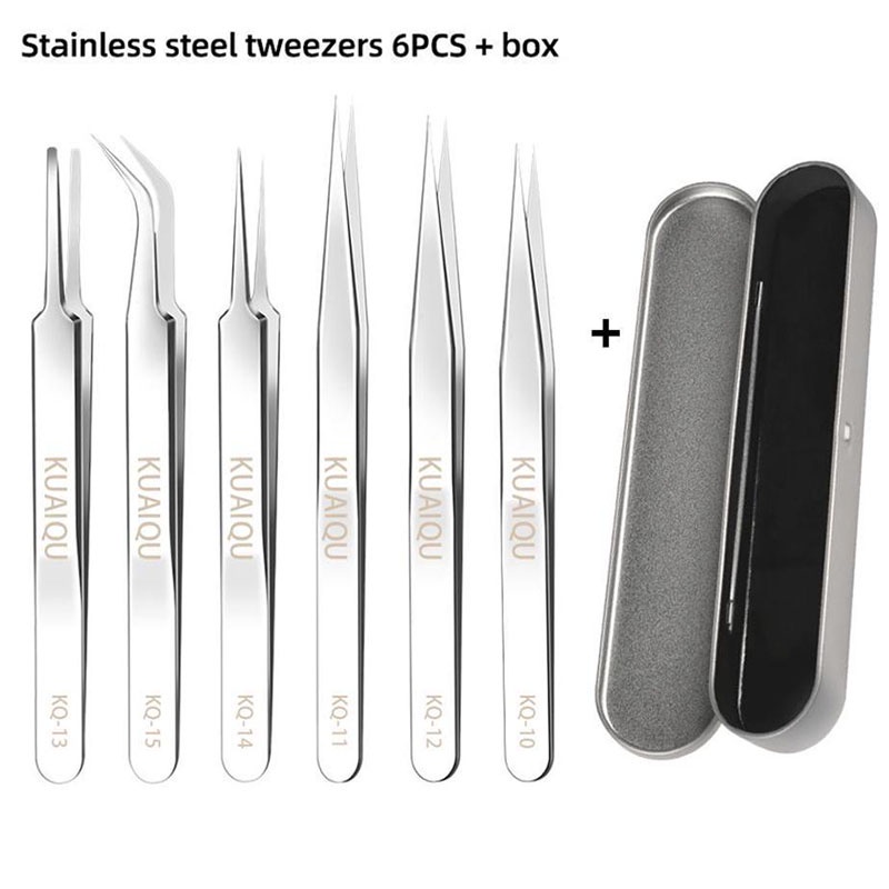 Nhíp Sửa Chữa Bằng Thép Không Gỉ Với Hộp Thiếc