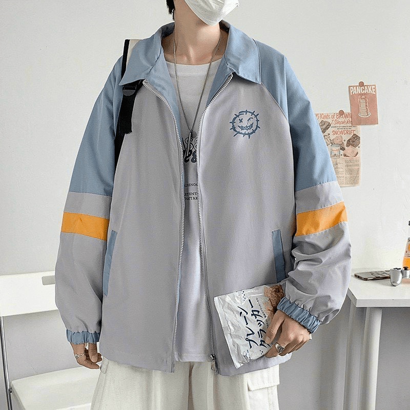 Áo khoác dù bomber form rộng in mặt trời nhỏ siêu đẹp - phong cách hàn quốc thời trang y hình KOKO MI FASHION