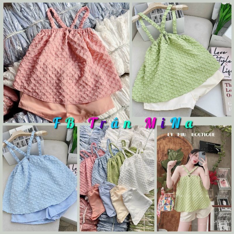 ❤️Set áo xốp yếm + short Hàng Chất Đẹp Chuẩn Ảnh Sàn 100% Cho Nàng Yên Tâm 😙😙