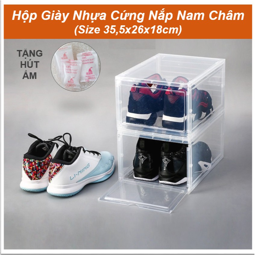 Hộp Đựng Giày Nhựa Cứng Cửa Nam Châm , Hộp Giầy Xịn Trong Suốt Cao Cấp ( LOẠI LẮP RÁP )