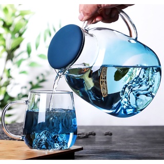Bình thủy tinh đựng nước xanh quả núi 1.8l, ấm đun nước thủy tinh
