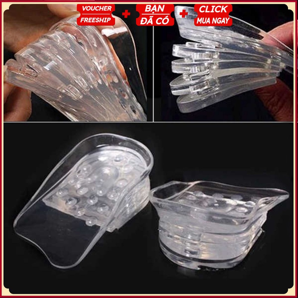 Lót Đế Giày Silicon Tăng Chiều Cao Mỗi Bên 5Cm