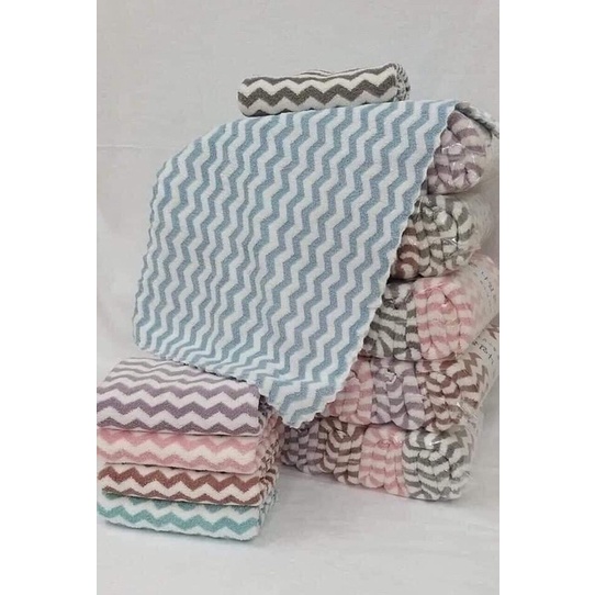 Khăn mặt cotton lông cừu Hàn Quốc mềm mịn siêu thấm nước kẻ sọc