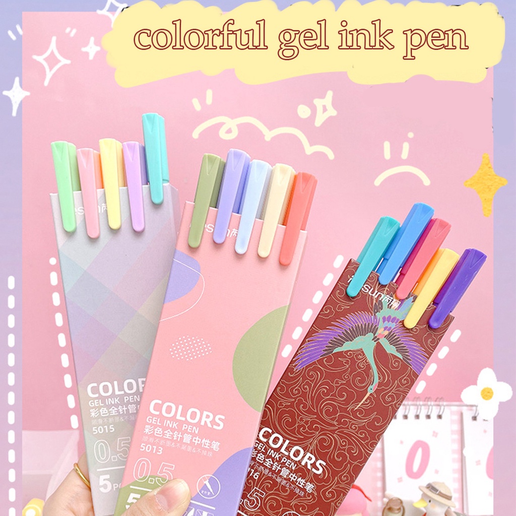 Set 5 Bút Gel Ngòi 0.5mm Colorful Ink Pen