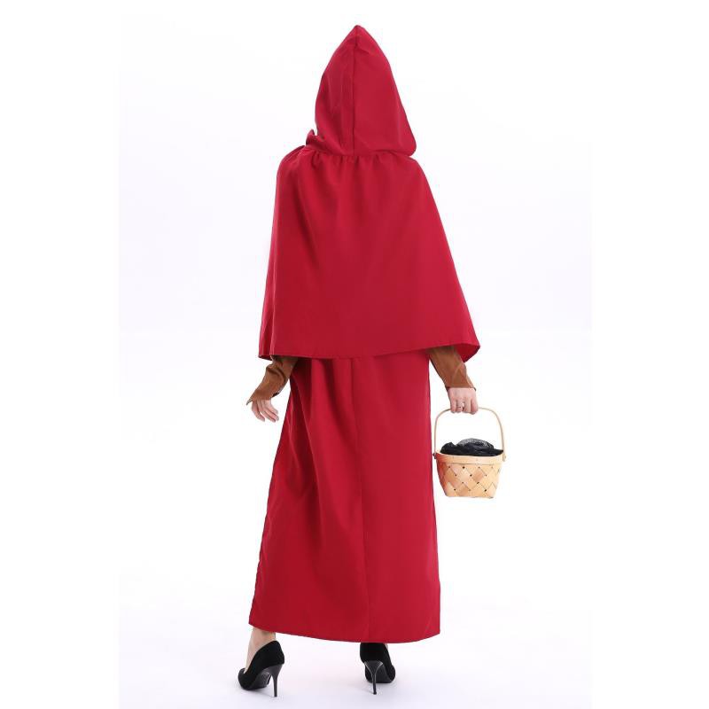 Áo Choàng Hóa Trang Cô Bé Quàng Khăn Đỏ Cho Halloween Cỡ S-xxl