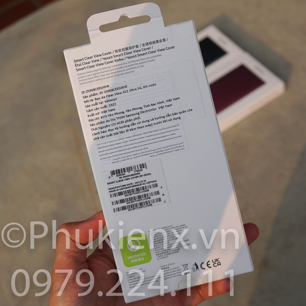 Bao da Clear View Galaxy S22 Ultra chính hãng fullbox