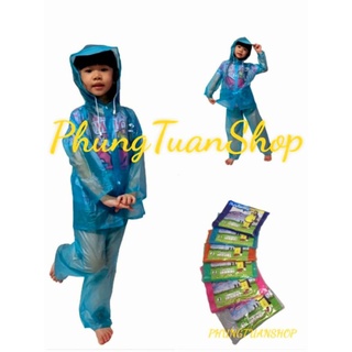 Áo mưa bộ cho bé từ 2 đến 8 tuổi