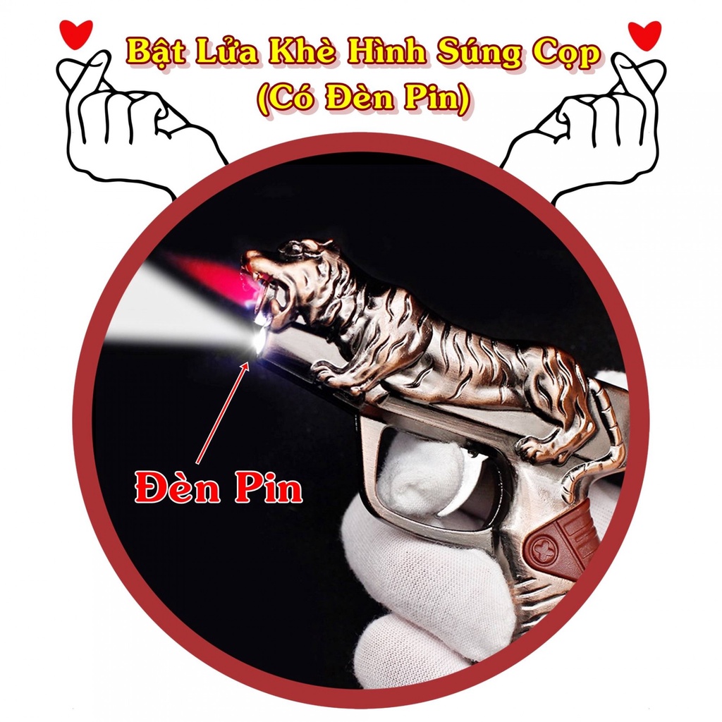 QUÀ TẶNG MENZ - Hột-𝙌𝙪𝙚̣𝙩-𝘽𝙖̣̂𝙩-𝙇𝙪̛̉𝙖 mô hình con cọp có đèn pin 11cm - FREESHIP