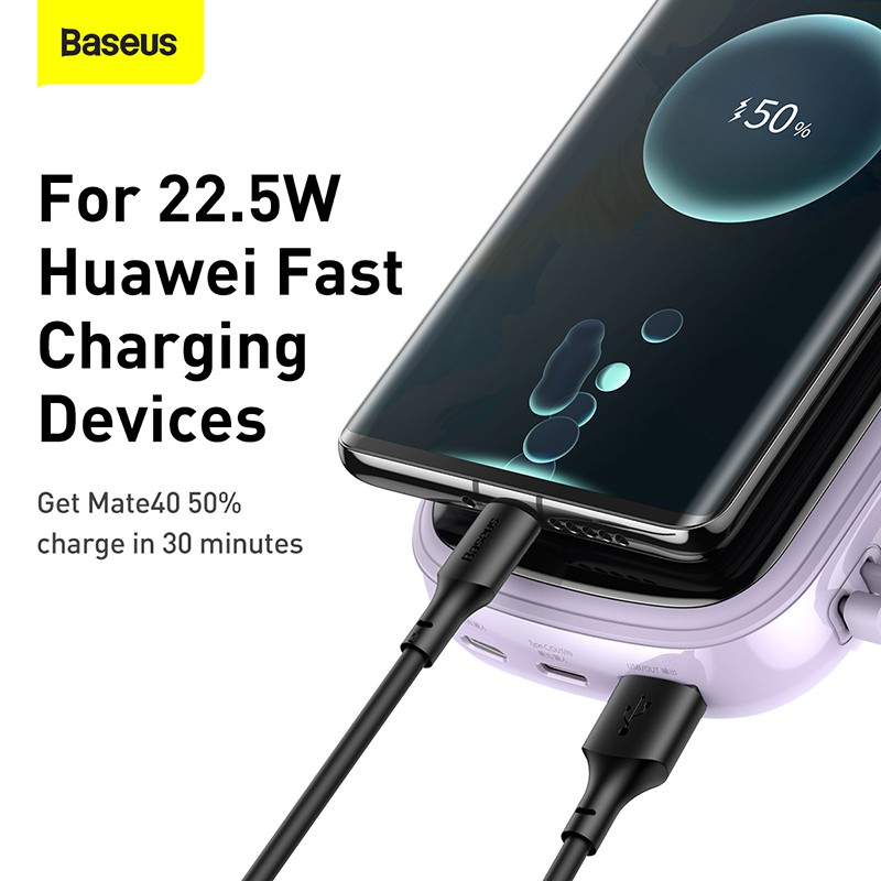 Baseus 20000mAh PD Fast Charging Portable Powerbank Built in Cables For Phone