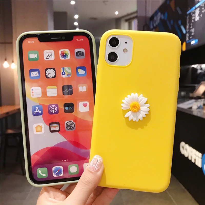Samsung galaxy s22 s21 s20 s10 s23 fe s9 s8 plus note 8 9 10 plus note 10 lite note 20 ultra a81 s20 fe Ốp lưng hoạt hình 3d daisy flower ốp lưng mềm tpu full cover