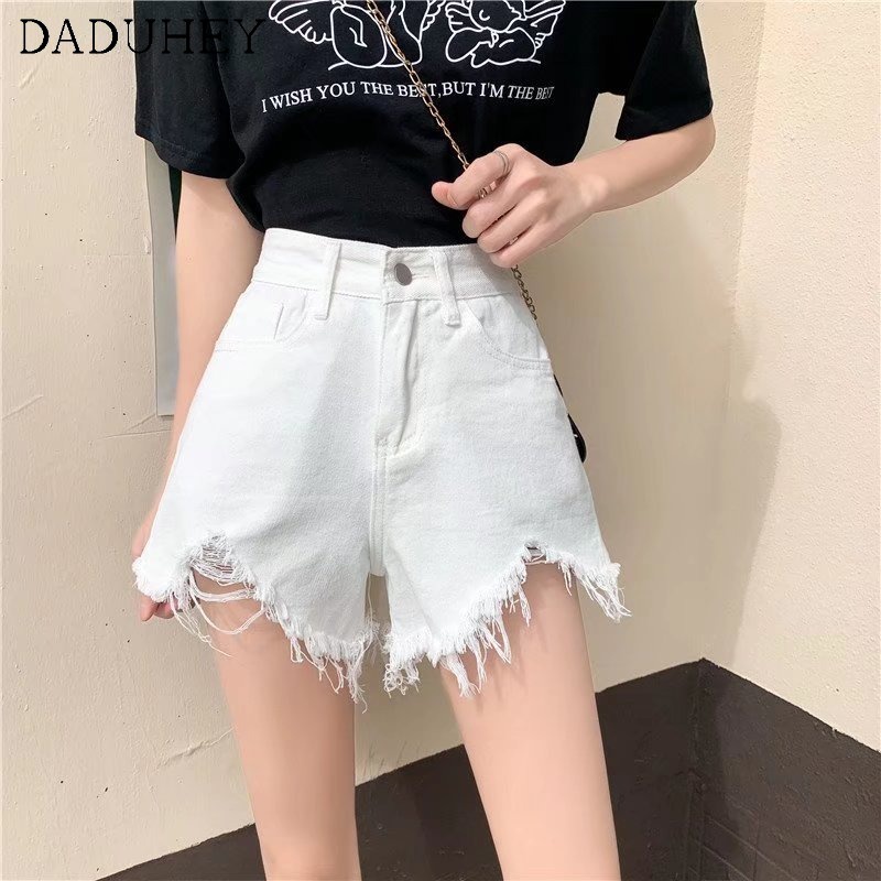 Quần short denim Daduhey eo cao phiên bản Hàn Quốc ống rộng thời trang xu hướng mùa hè cho nữ