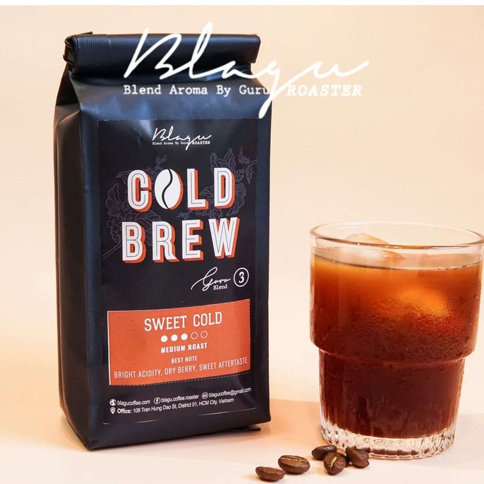 CÀ PHÊ BLAGU HẠT ĐÃ RANG, GURU 3 BLEND COLD BREW – SWEET COLD, MEDIUM ROAST, 250G