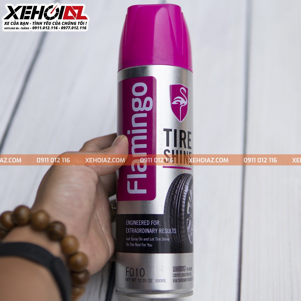 Xịt dưỡng bóng lốp và phục hồi nhựa đen - Flamingo F010
