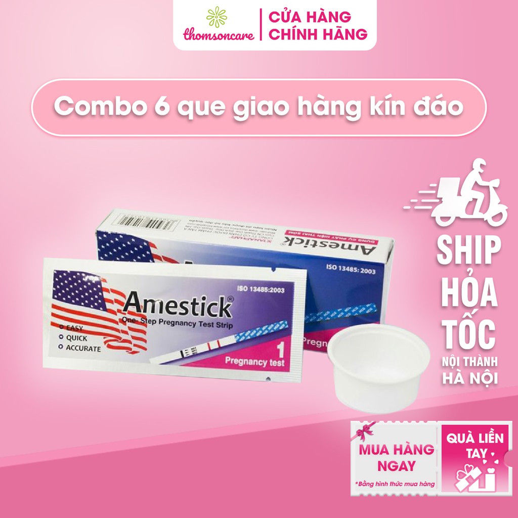 Combo 6 Que thử thai Amestick - thử thai nhanh - giao hàng kín đáo