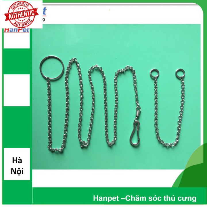 [Mã giảm giá tích lũy] -Xích Inox cho chó, mèo nhỏ size 1 Xích mèo dài 1,4m (hanpet 325e) (dùng cho chó <5kg)