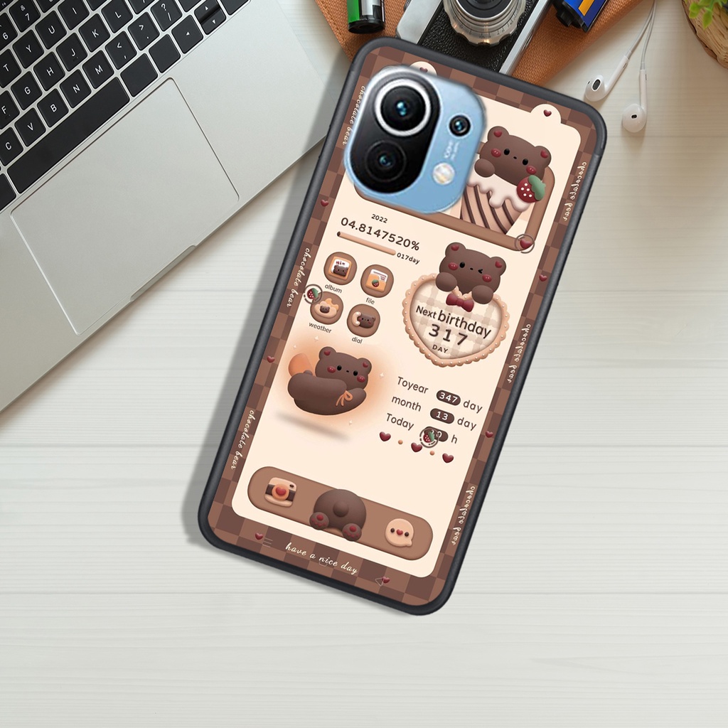 ỐP LƯNG XIAOMI MI 11 - MI 11 LITE - MI 11T - MI 12 5G - MI 12 PRO - MI 12 ULTRA , IN HÌNH GẤU NÂU CHOCOLATE ĐÁNG YÊU.