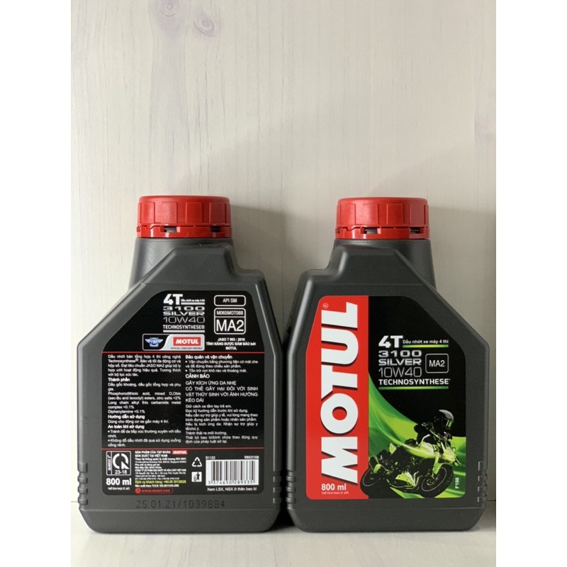 Dầu Nhớt XE SỐ Bán Tổng Hợp MOTUL 3100 SILVER 10W40, API SM, JASO MA2