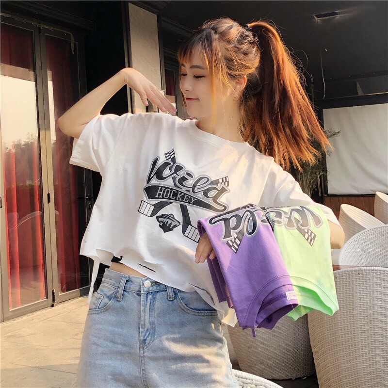 [Mã WASKT410K giảm 10K đơn 50K] Áo Croptop Nữ WILD Freesize dưới 58kg