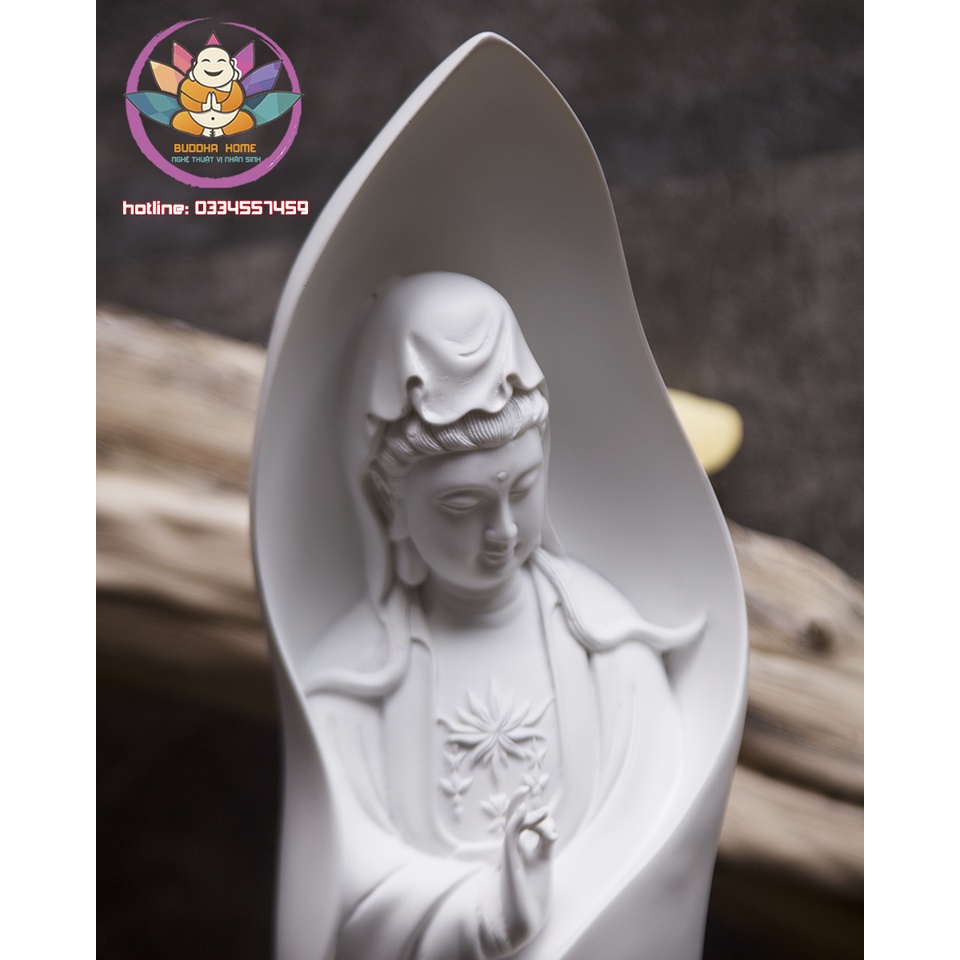 🌺Tượng Mẹ Quan Âm cao 46cm màu trắng sứ ngà trang trí nội thất nhà cửa- phong thủy- thờ cúng
