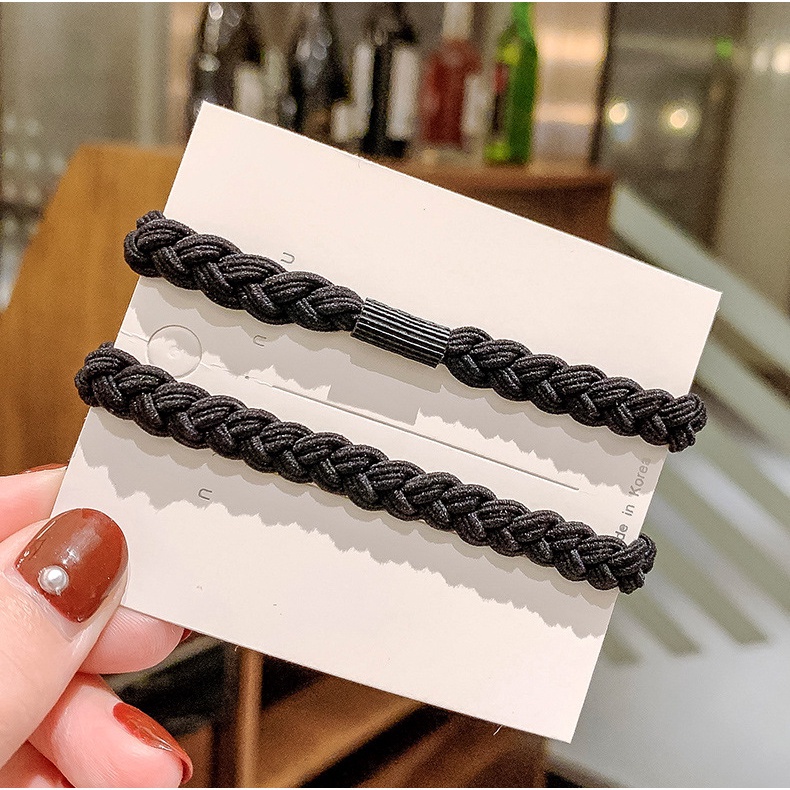 Bộ 2 Dây Cột Tóc Co Giãn Phong Cách Hàn Quốc Đơn Giản Thanh Lịch / Giá Đỡ Buộc Tóc Đuôi Ngựa Cho Nữ