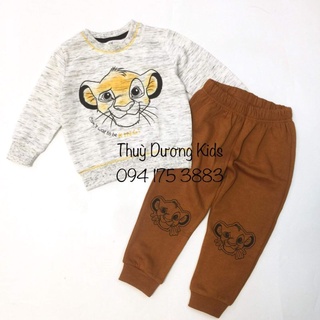 Bộ nỉ Lion nâu tây sư tử xuất dư cho bé 18m-6y