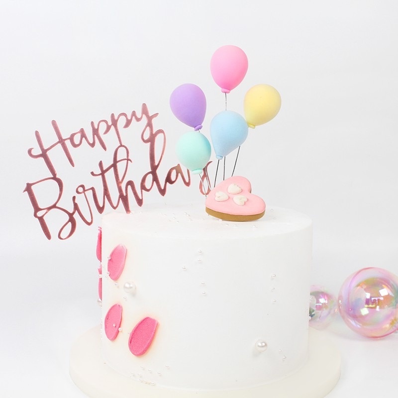 Phụ Kiện Cắm Trang Trí Bánh Kem Chữ Happy Birthday