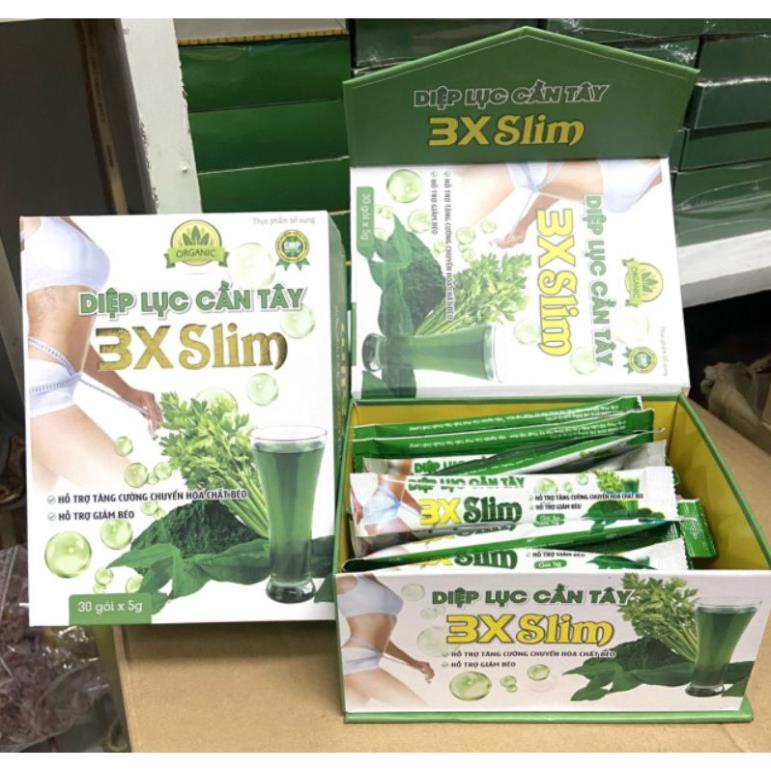 DIỆP LỤC CẦN TÂY 3X SLIM GIẢM CÂN, ĐẸP DA, THẢI ĐỘC