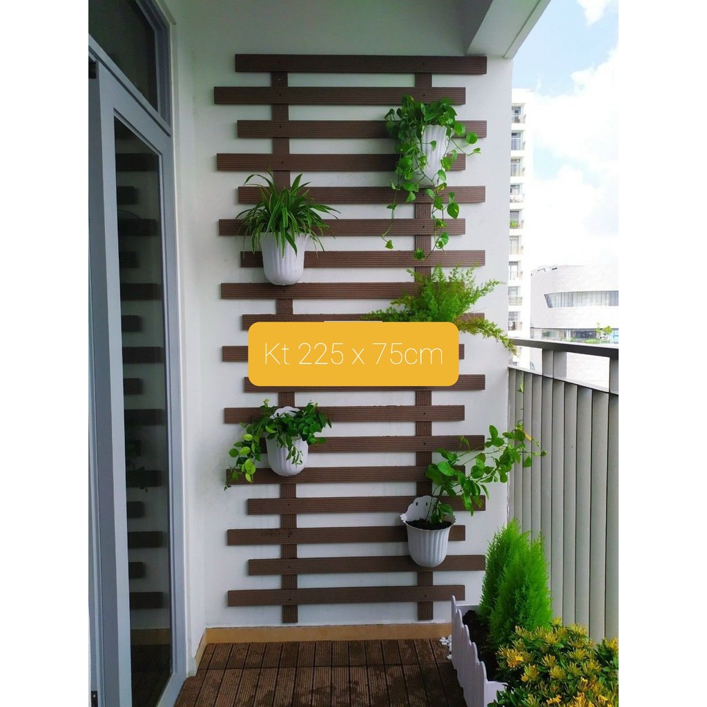 Trọn bộ 16 thanh đa năng dài 75cm, trang trí ban công sân vườn gỗ nhựa composite