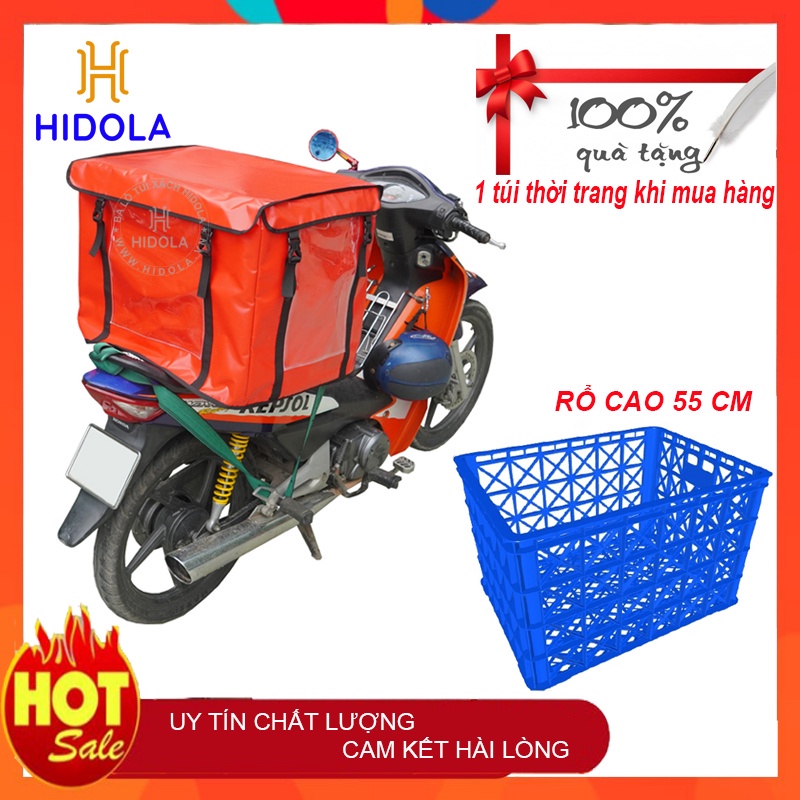 SET 3 cái - Túi trùm che nắng mưa rổ nhựa giao hàng Cao 55cm