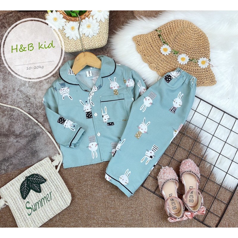 Bộ đồ ngủ Pyjama dài tay hoạ tiết dễ thương cho bé iu 9-20kg