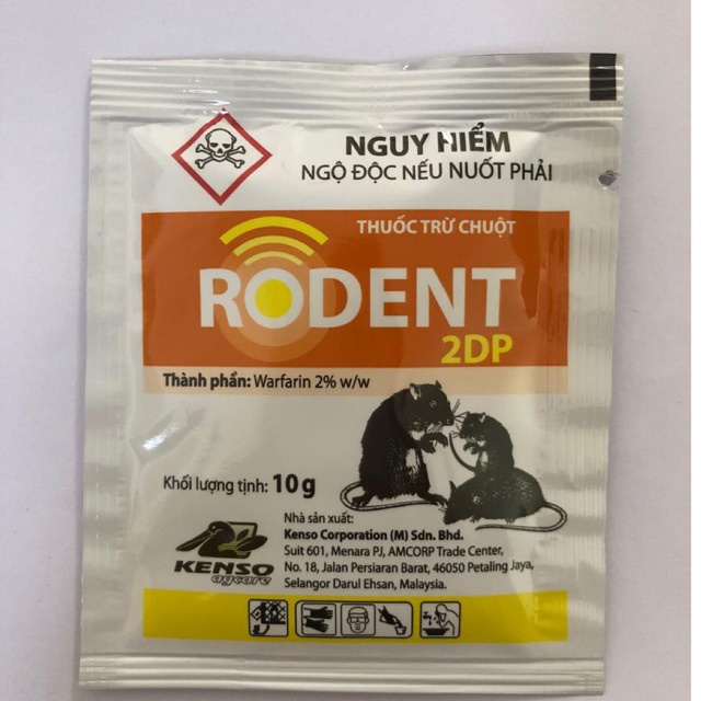 5 Gói * Rodent 2DP 10g - Diệt chuột tận gốc