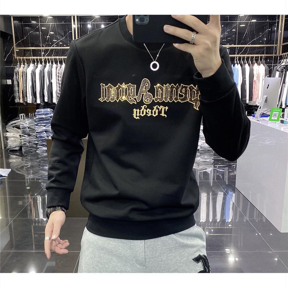 Áo Nỉ Cổ Tròn In Chữ Thời Trang Mùa Thu Giản Dị Dành Cho Nam