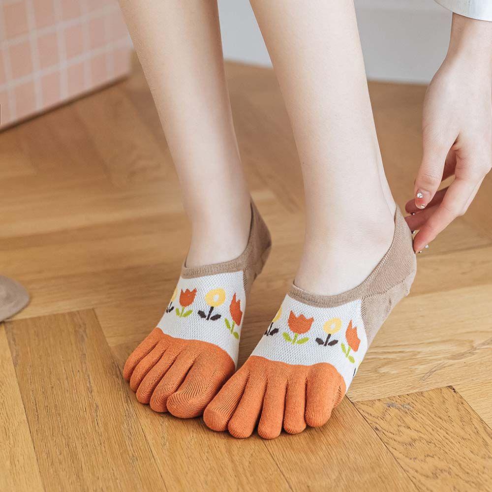 Vớ Thuyền Năm Ngón Chống Trượt Thấm Hút Mồ Hôi Thoáng Khí Màu Sắc Thời Trang Dành Cho Nữ