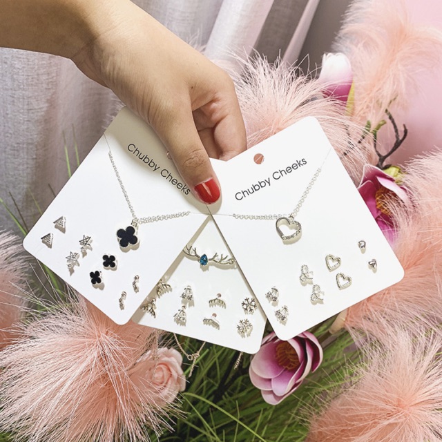 [Mã FAWIN1 giảm 5K đơn 50K] Set dây chuyền và bông tai nhiều mẫu