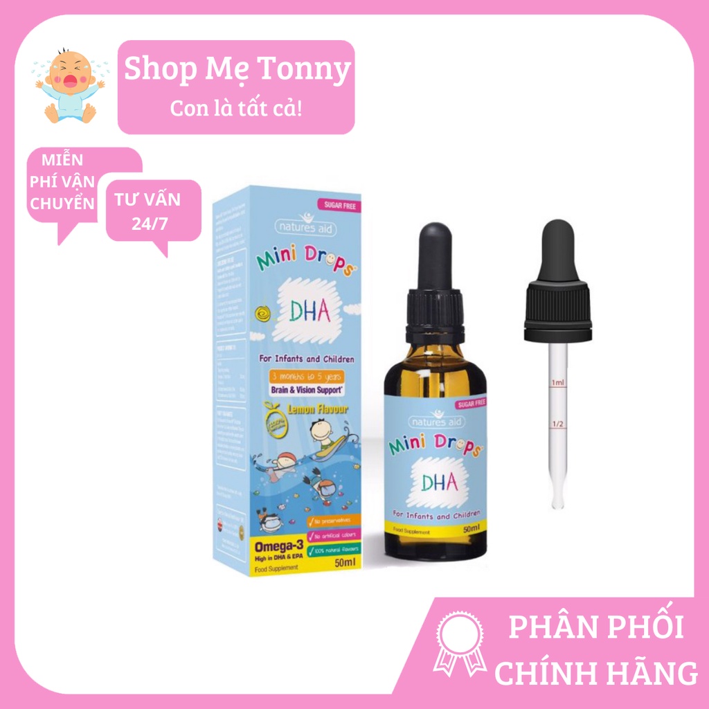 DHA Drops Natures Aid 50ml UK Cho Bé Từ 3m-5y