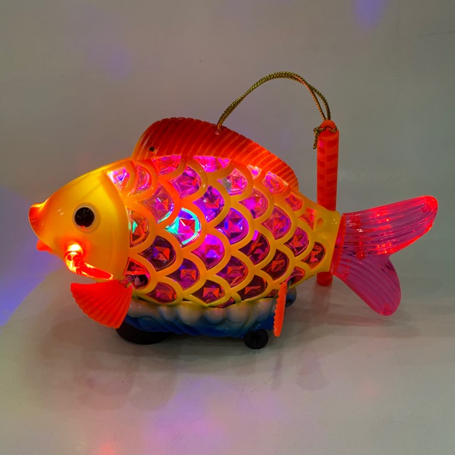 Đồ chơi lồng đèn trung thu cho bé hình cá chép có pin nhạc đèn