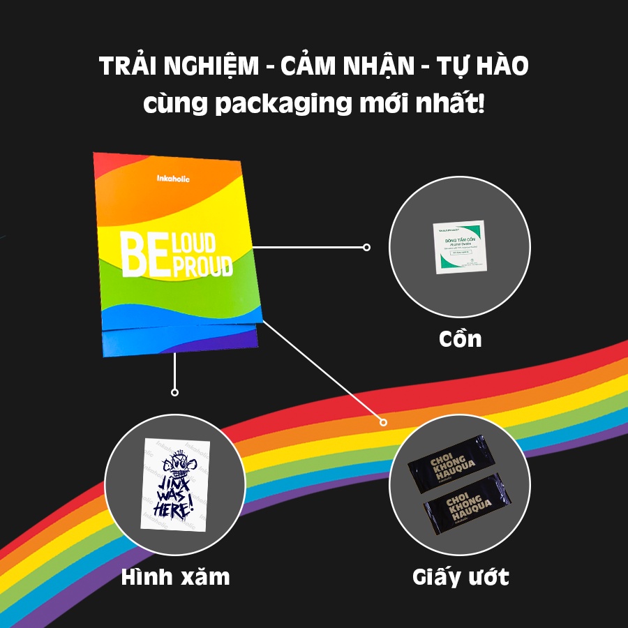 Hình xăm dán tạm thời 15 ngày Inkaholic - xăm giả đẹp & ngầu y xăm thật, chống nước 100 vuongha