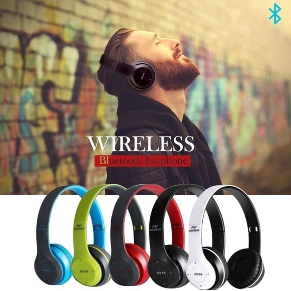 P47 Wireless Bluetooth5.0 Tai nghe stereo Cáp âm thanh 3,5 mm Hỗ trợ rảnh tay MP3 Thẻ TF có Mic