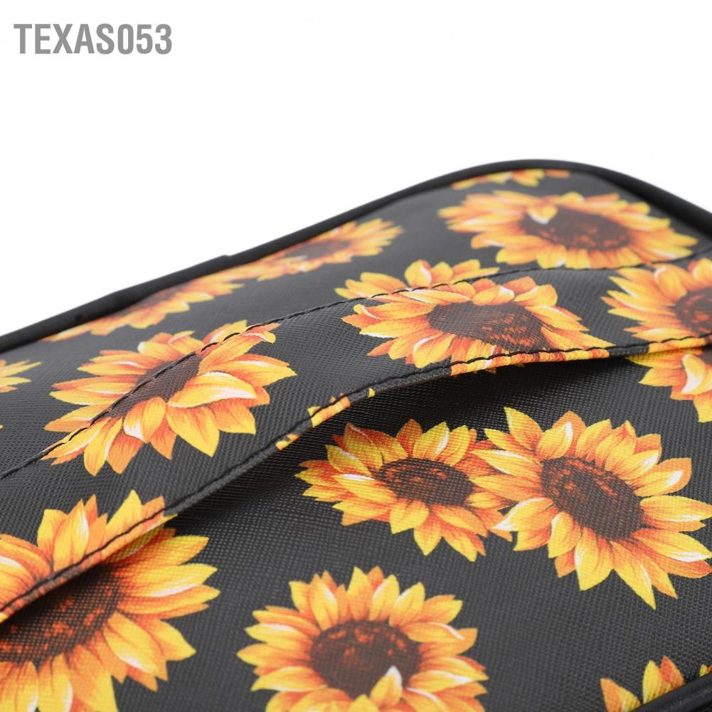 [Hàng mới về] Set 3 túi hướng dương dây kéo vàng đựng đồ vệ sinh mỹ phẩm du lịch không thấm nước