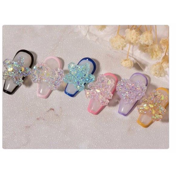 Nơ Pha Lê Trang Trí Móng