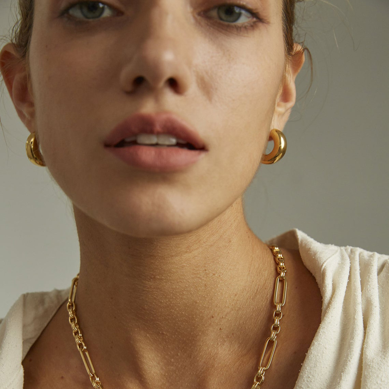 Khuyên tai tròn VNOX bằng thép không gỉ thời trang