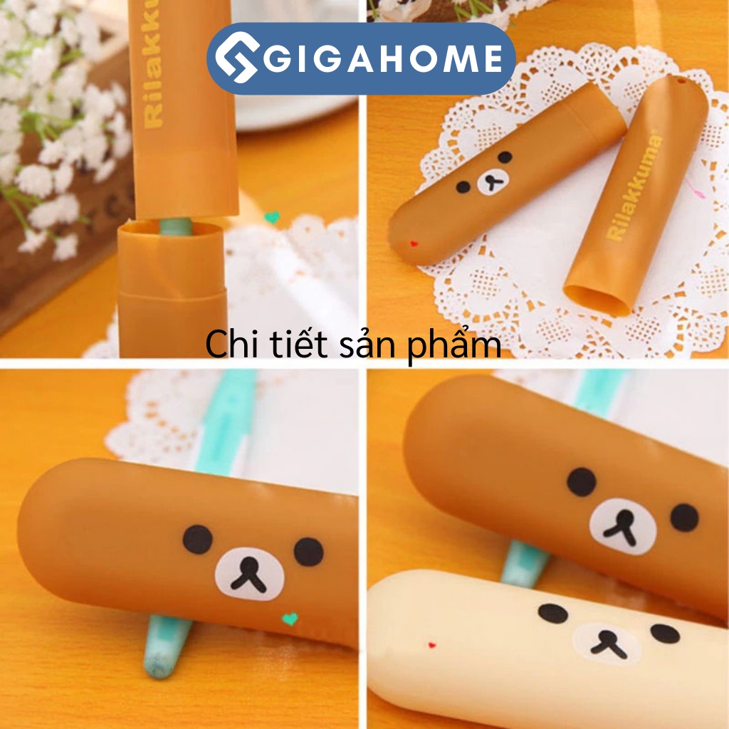Hộp Đựng Bàn Chải Đánh Răng Du Lịch GIGAHOME Hình Gấu Đáng Yêu 8534