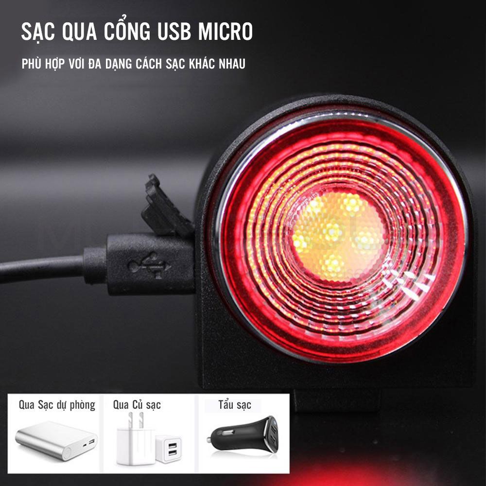 Đèn Hậu Xe Đạp Có Báo Động Chống Trộm Cảm Biến Thông Minh Điều Khiển Không Dây Từ Xa Cao Cấp Sạc Điện Usb Chống Nước MLH