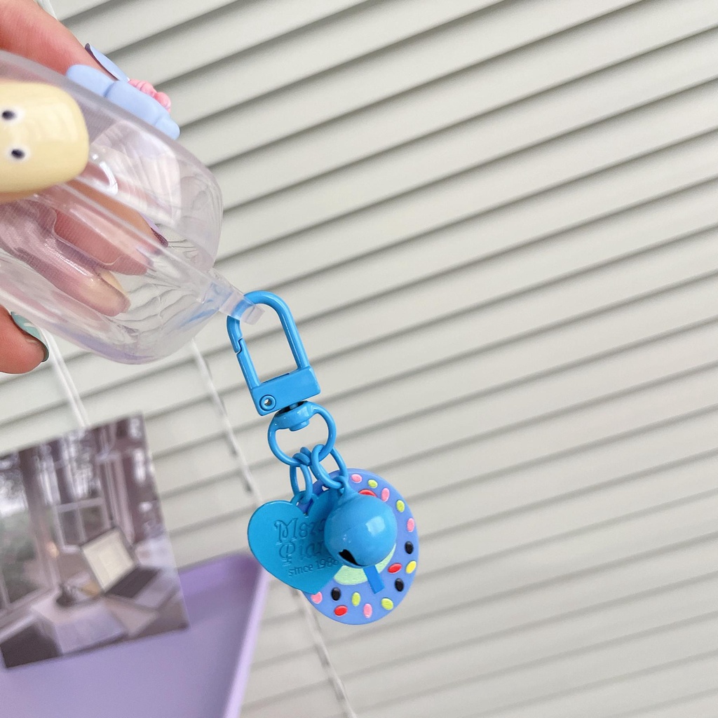 Vỏ Bảo Vệ Hộp Sạc Tai nghe không dây Baseus Bowie WM02 Bằng Silicon Mềm Trong Suốt Chống Sốc Hình Trái Tim Dễ Thương Kèm Dây