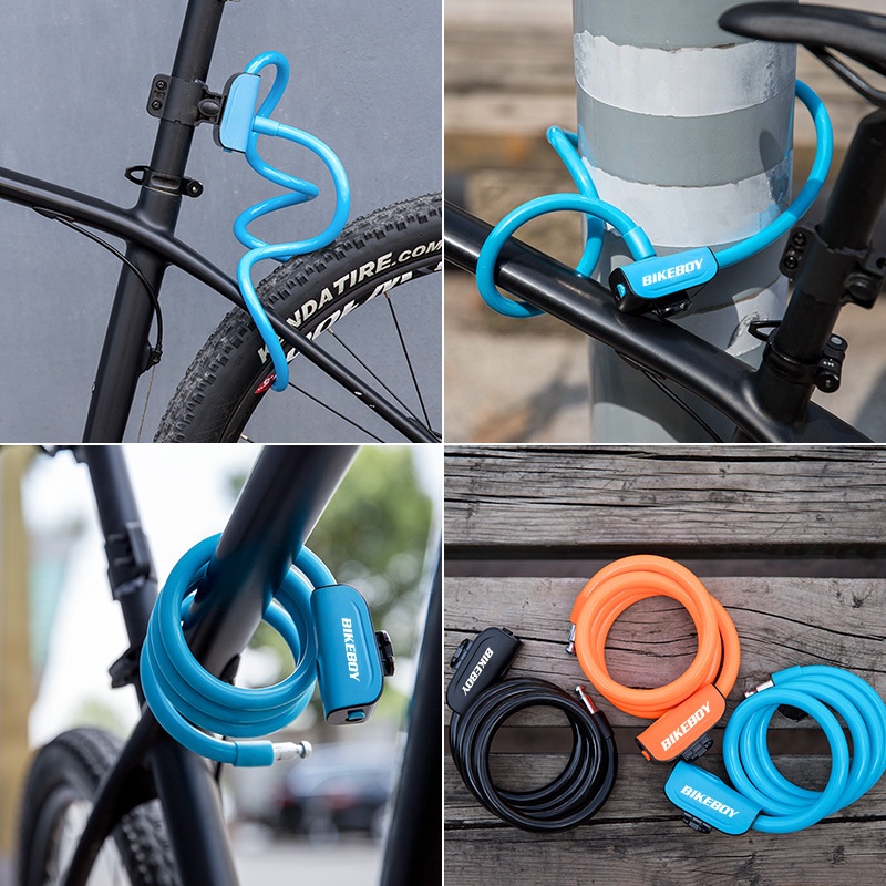 Khóa Dây Xe Đạp Lõi Thép ,Khóa Chống Trộm Bike Boy Kèm Chìa An Toàn