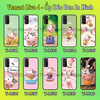 Ốp Lưng Vsmart Live 4 dẻo đen in hình Bò Con cute (Little Cow)